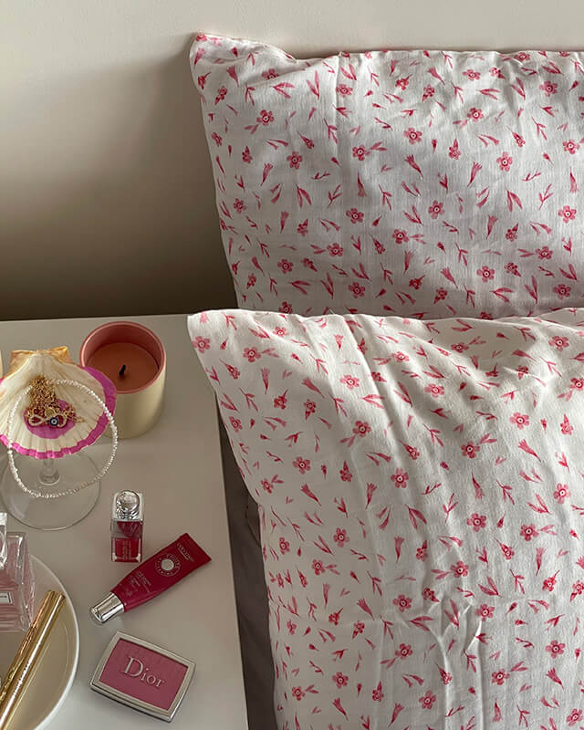 Pink Irem Muslin Pillowcase (Set of Two)